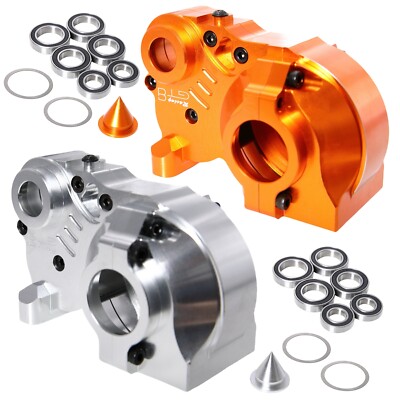 CNC Metal Diff Transmission Gear Box Case for 1/5 RC HPI KM RV Baja 5b ss 5sc