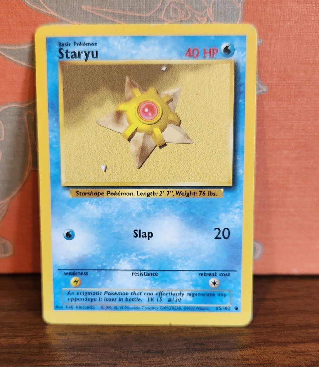 1995, 96, 98 Pokemon Card Staryu - Base Set No. 65/102 - Common