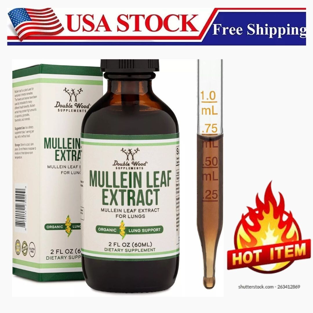 Mullein Leaf Extract Organic Lung Cleanse Drops for Lung Health Natural Herbal
