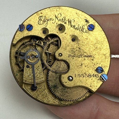 1885 Elgin 8s 11j Grade 94 Hunting Pocket Watch Movement PARTS or REPAIR 1555846 - Picture 2 of 10