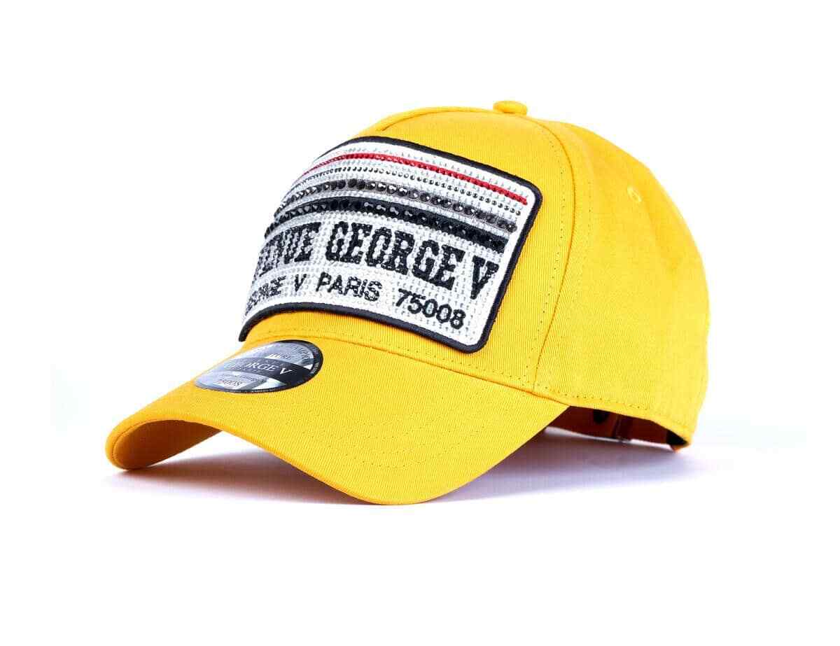 Avenue George V Paris Cap Trucker Hat Men's Bling Cap Rhinestone