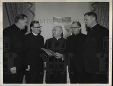 1960 Press Photo Frederick B. Mohan, W. Kappes, J Lettau, Cardinal Spellman