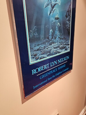 Greenpeace Hawaii Signed Framed 1984 Poster Robert Lyn Nelson Save