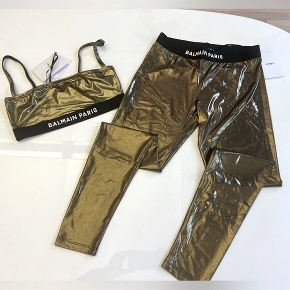 Balmain — BALMAIN***Gold Sportsbra and Legging Set***Small $850