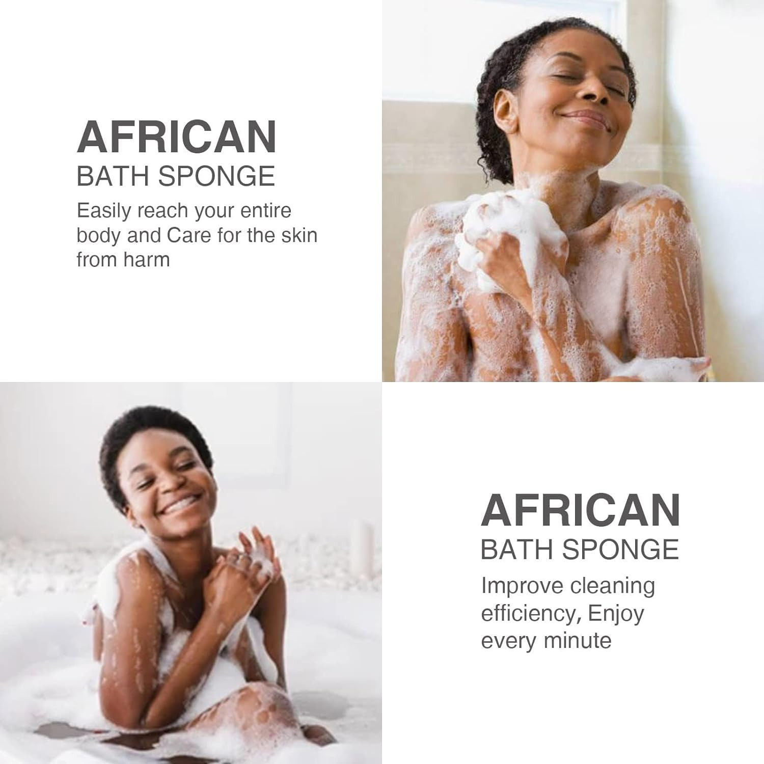 UJFQBH 3 Pieces African Bath Sponge African Net Long Net Bath Sponge Exfoliating