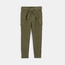Okaïdi Très joli pantalon cargo en toile kaki - Excellent état
