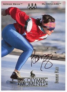 1996 -BONNIE BLAIR- GUARANTEED Signed/Autograph/Auto Upper Deck Olympics Card