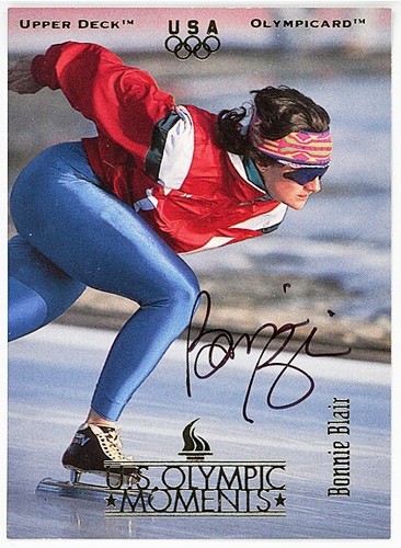 1996 -BONNIE BLAIR- GUARANTEED Signed/Autograph/Auto Upper Deck Olympics Card