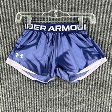 Under Armour Shorts Youth Girls Small Purple Loose Fit Active Casual Lightweight