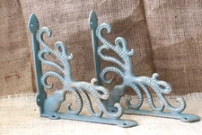 2 Cast Iron Octopus Brackets Nautical Garden Braces Shelf Corbels Ocean Book 
