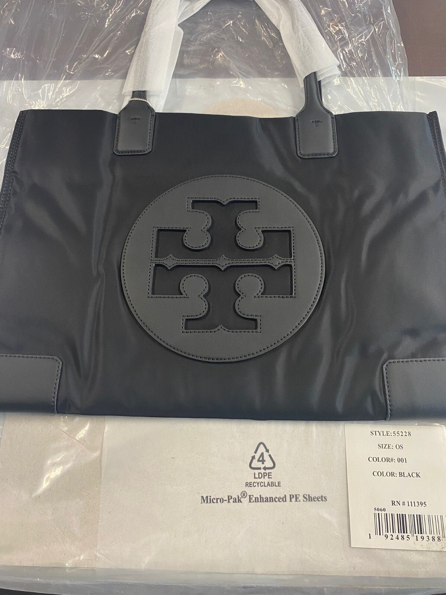Tory Burch Ella Nylon Tote Black Extra-Large Quilted Handbag | eBay