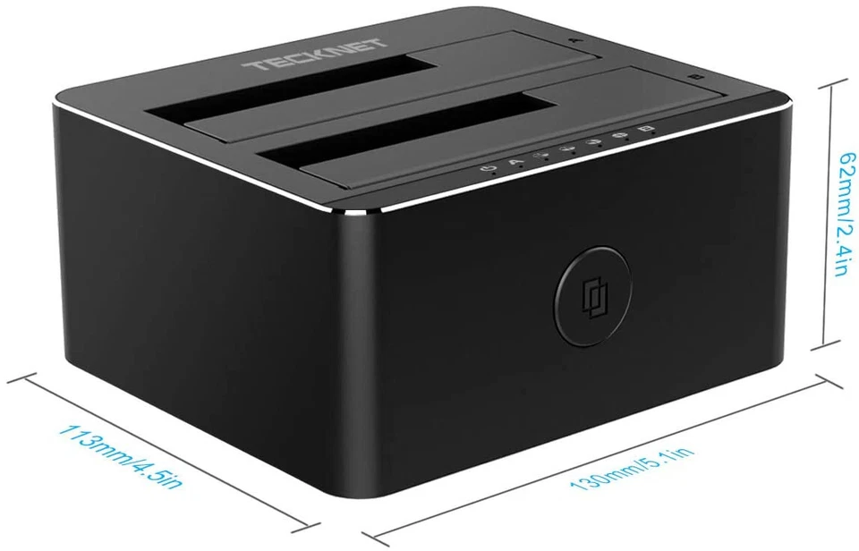TECKNET Hard Drive Docking Station, USB 3.0 SATA HDD Docking Station for 2.5 & 3 - Image 3 of 4