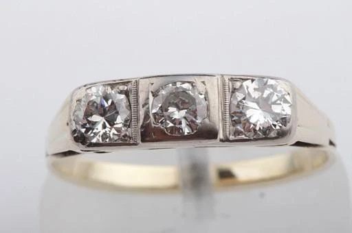 Diamant Ring antik Jugendstil 585 14k Gelb Gold Grösse 54 Antik . - Bild 3 von 4