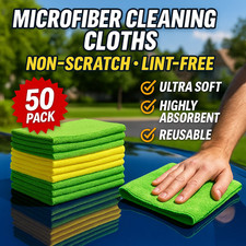 Microfiber Cleaning Cloth Set of 50 Towel Rag Car Polishing Detailing No-Scratch