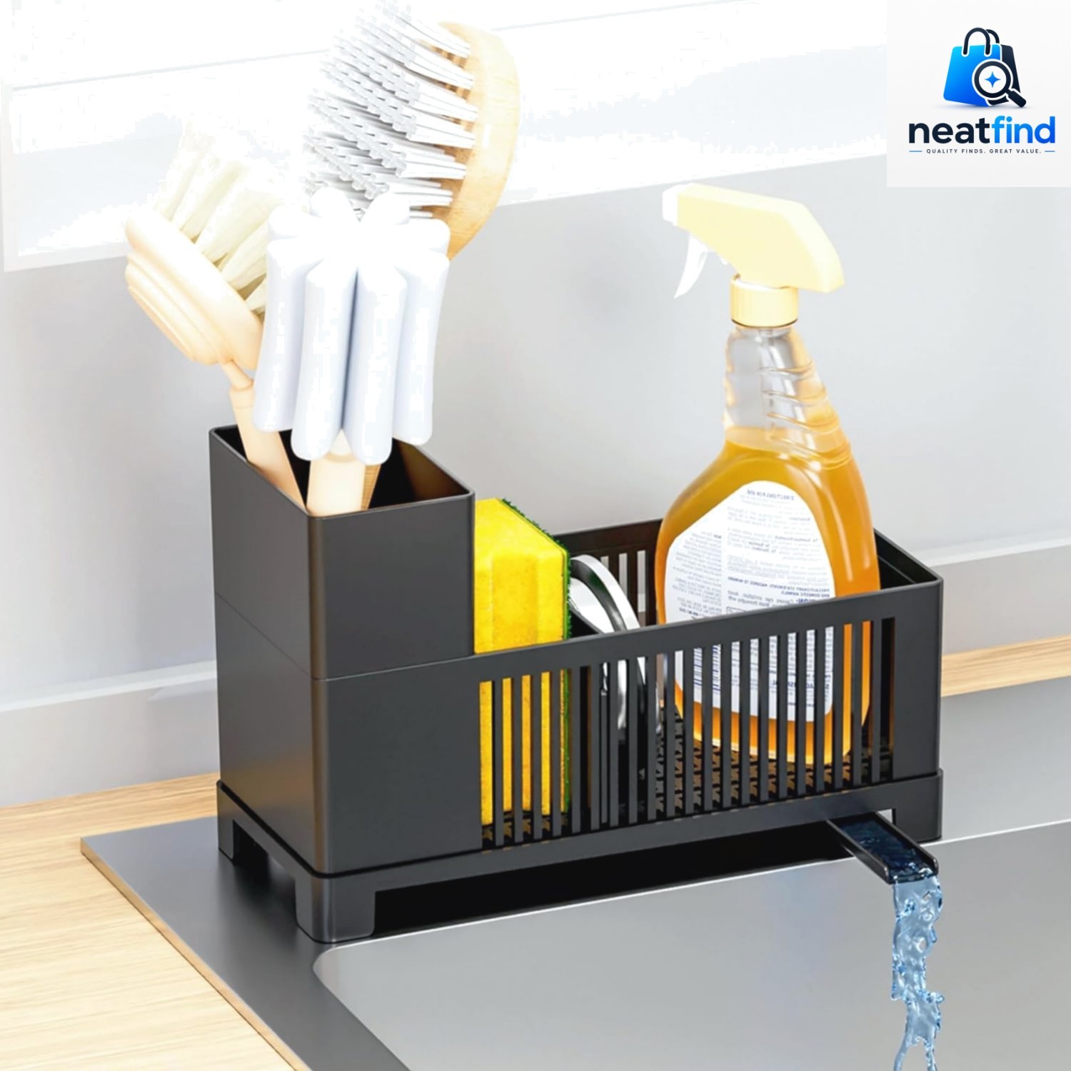 Rustproof Kitchen Sink Organizer for Countertop,Multifunctional Sink Organize...