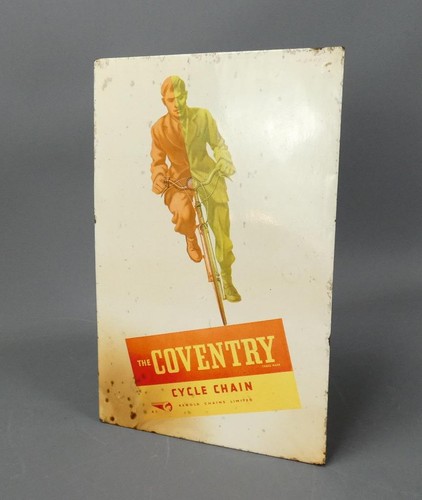 Vintage Renold Chains The Coventry Fahrrad Zelluloid Schild um 1950 #95099