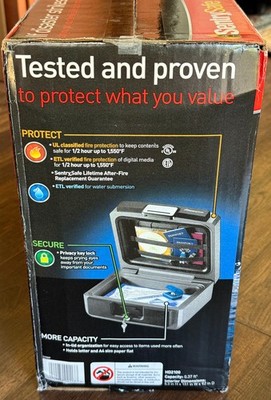 SentrySafe HD2100 Fire & Water Resistant Lock Box Safe w/ 2 Keys