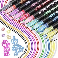 12 Pack Glitter Metallic Markers for Drawing Crafts - Great Tween Gifts