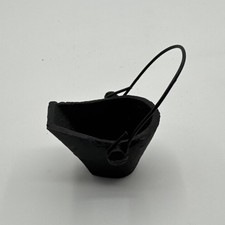 Vintage Miniature 2-1/4" Cast Iron Coal Bucket Ash Painted Black Dollhouse Toy