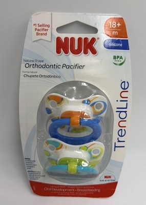 New NUK Classic Trendline 18+ m Silicone Orthodontic Pacifier 2011 BPA Free