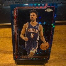2025-26 Topps Chrome Quentin Grimes Blue X-Fractor #197 IN-HAND SSP