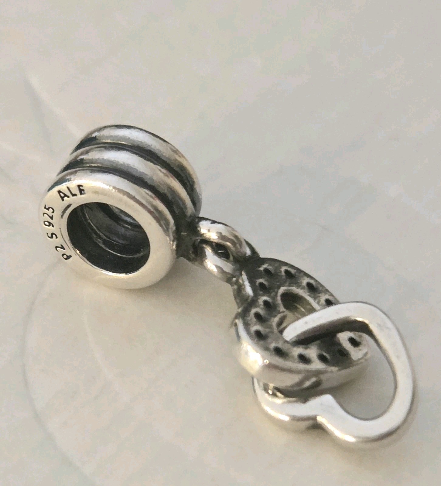 Pandora Authentic Interlocking Hearts Dangle Char… - image 2