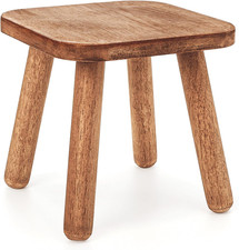 9 Inch Small Wooden Step Stool, Non-Slip One Step Stool for Adults, Holds up to