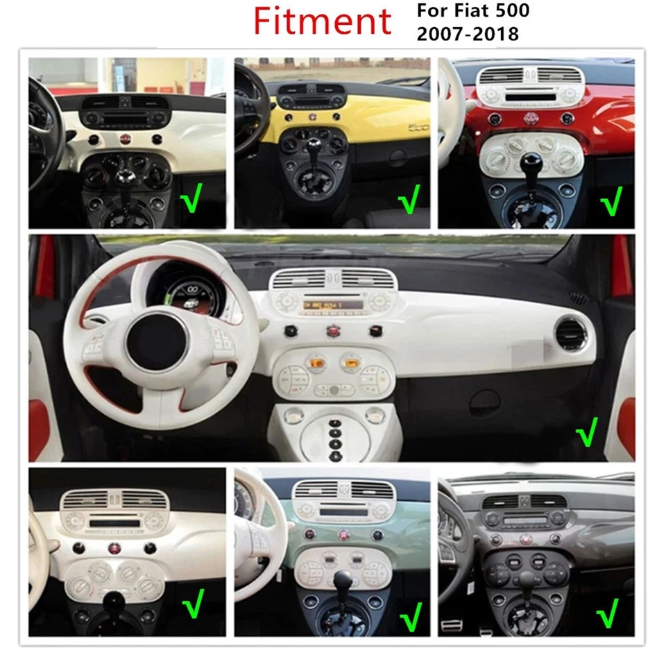 6.86" Android 14 Car Radio Stereo For Fiat 500 2007-2015 Carplay GPS Navi w/ CAM - Image 4 of 4