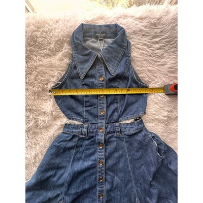 urban revival denim dress Urban Revivo Denim Cutout Dress US 4 Button Front⸻