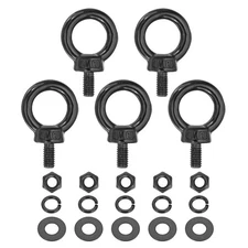 5Pcs M6x12mm 304 Stainless Steel Lifting Shoulder Eye Bolt with Nut Washer Set