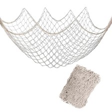 Bilipala Fishing Net Decor,Fishing Net, Wall 78.6 inches x 39.3", White