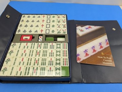 Yellow Mountain Imports Chinese Mahjong Set Brand New Sealed Green Tiles W/ Case