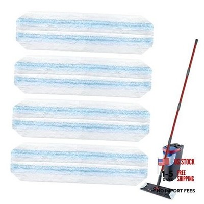 4 Pack Mop Replacement Pads: Compatible with O Ceda H2prO Flat Mop System,