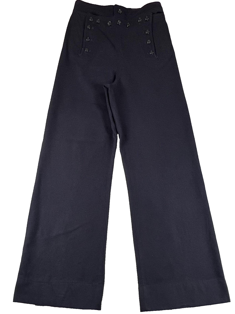 Vintage US Navy Wool Pants Mens 30x32 Sailor Bell Bottom Button