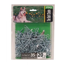 PDQ Silver Swivel 20' Steel Dog Tie Out Chain Small/Medium Dogs up to 35 lbs