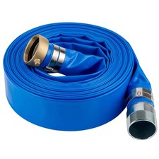 3" x 100' Heavy Duty Discharge Hose with NPT Pin Lug and Nipple Fittings, Rei...