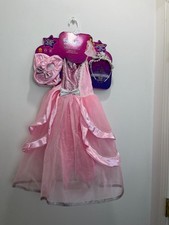 Pink Princess Kids Children Dress - Up Set Halloween Costume Small For 3-4 Years