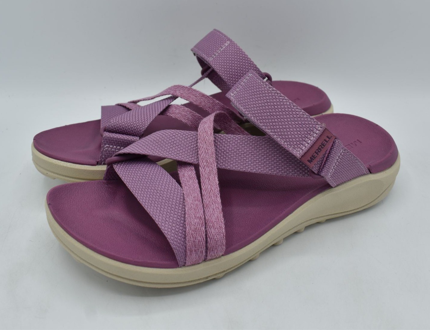 Scarpe sandali Merrell donna taglia 9 District 4 Mendi malva punta aperta