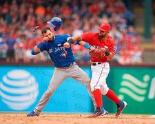 Rougned Odor Knocks Jose Bautista's Block Off Photo Print Poster Wall Art Fight