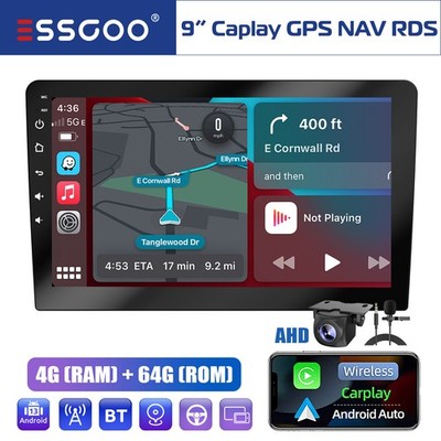 9'' 2DIN Carplay Android 14 Autoradio GPS NAV RDS BLUETOOTH WIFI 2+32G Mik Kamera
