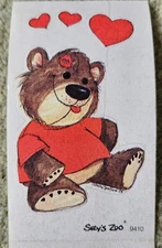 Vintage 1980s Suzy's Zoo Spafford Hearts and Bear Scrapbooking Sticker LOT OF 4