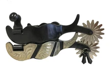 AJ Tack Men's Cowboy Show Spurs with Silver Engraving