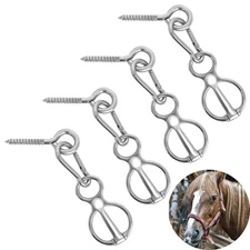 Horse Tie Ring, 4 Sets Tack and Supplies, Stainless Steel Safe Accessories