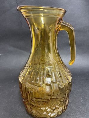 Vintage 70er Bormioli Rocco italienischer strukturierter Bernsteinrindenkrug / Krug