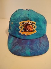 Vtg 80s Joe Camel Cigarette Tye Dye Hat Smooth Character Icon Blue SnapBack Cap
