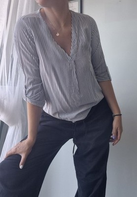 Summer 3/4 Sleeve Striped Blouse