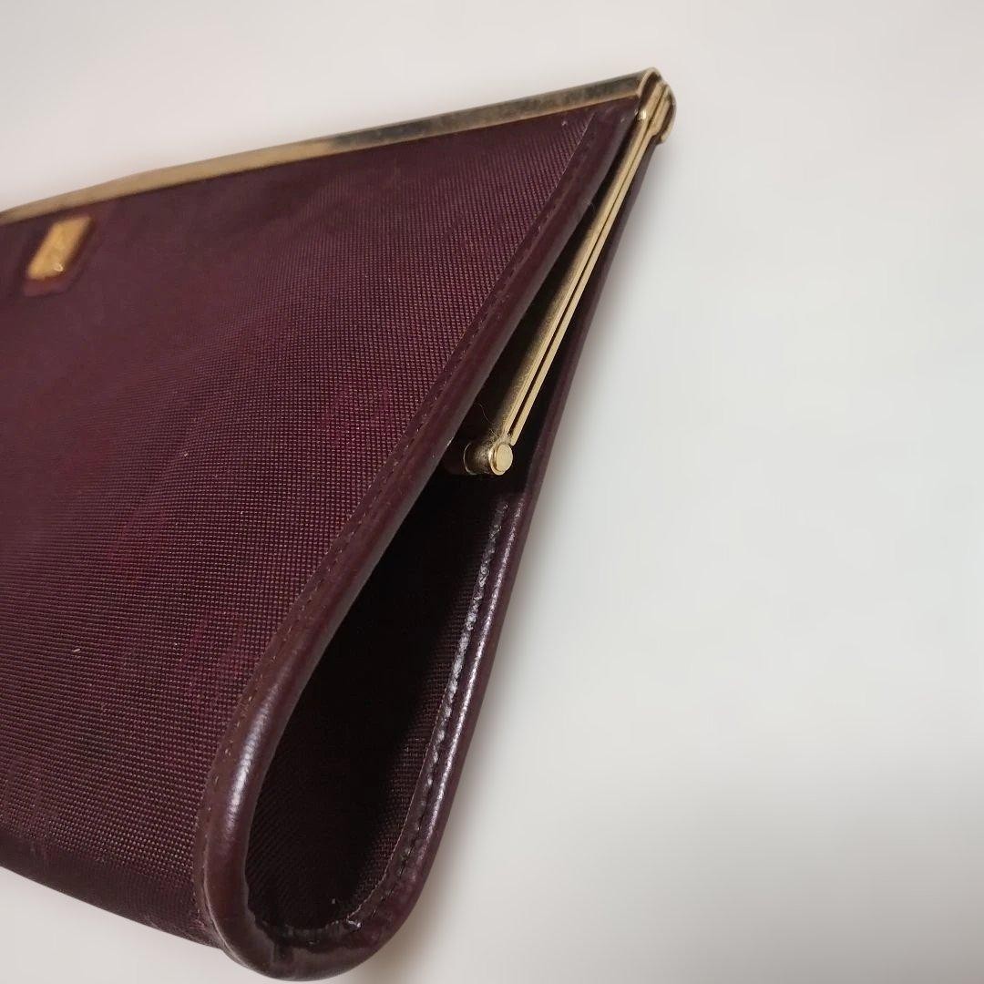 Christian Dior Clasp Bag Canvas Wine Red Trotter Vintage Women's Authentic thumbnail 19