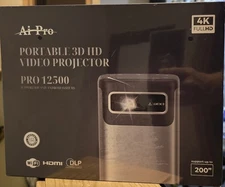 Ai Pro Portable 4K 3D HD Video Projector NIB