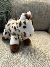 Aurora Mini Flopsie Gypsy Horse Plush Stuffed Animal 8  Brown White Spotted