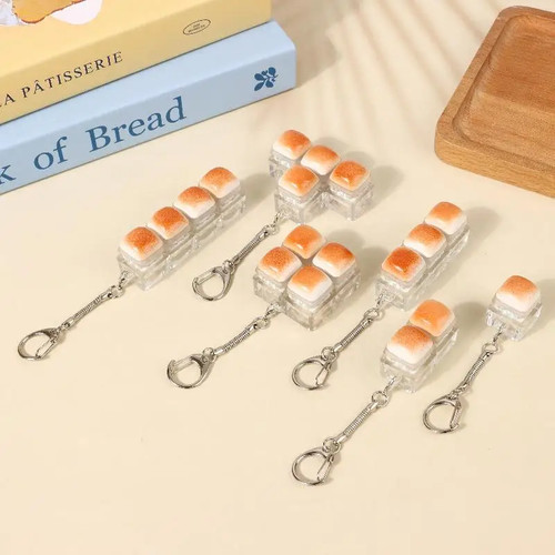 Hot Sale Creative Bread Keyboard Keychain Mechanical Keyboard Decompression Toy  - Picture 3 of 16